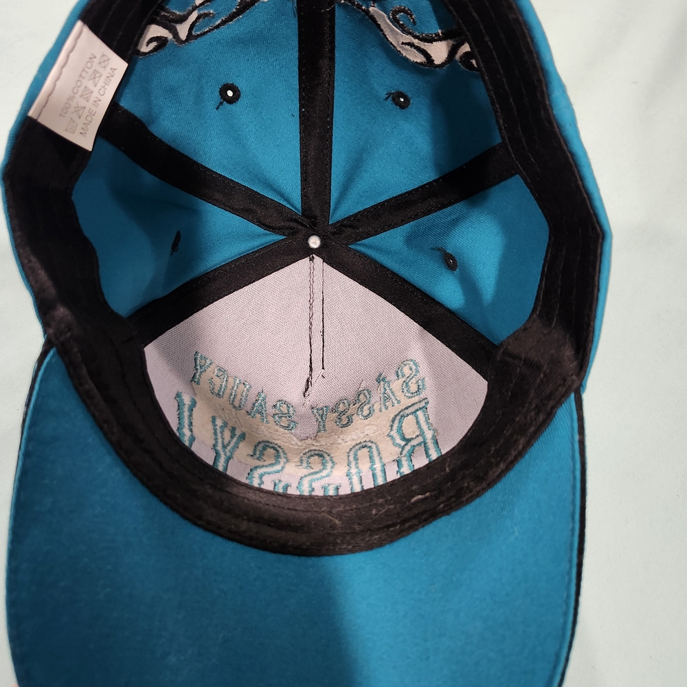 Teal and Black Embroidered Women's Hat - Picture 4 of 4